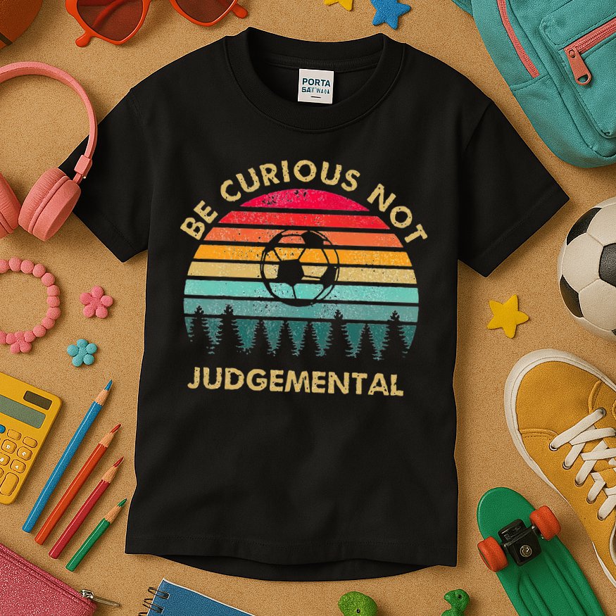 Be Curious Not Judgemental Inspirational Vintage Kids T-Shirt
