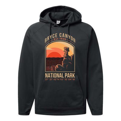 Bryce Canyon National Park Us Utah State Performance Fleece Hoodie