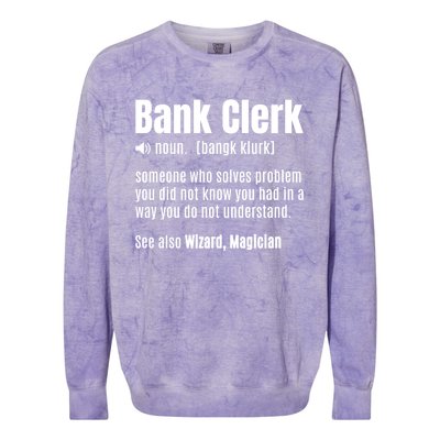 Bank Clerk Noun Definition Finance Banker Cashier Banking Gift Colorblast Crewneck Sweatshirt