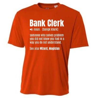 Bank Clerk Noun Definition Finance Banker Cashier Banking Gift Cooling Performance Crew T-Shirt