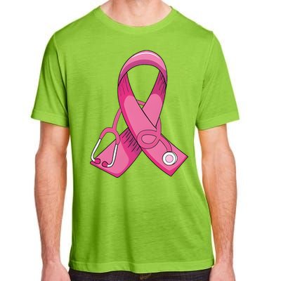 Breast Cancer Nurse Stethoscope Pink Ribbon Adult ChromaSoft Performance T-Shirt