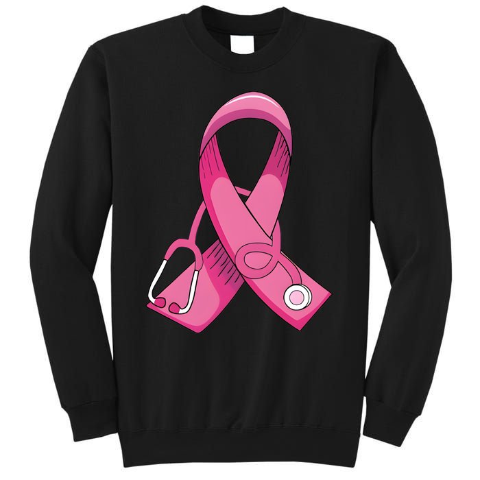 Breast Cancer Nurse Stethoscope Pink Ribbon Sweatshirt