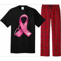 Breast Cancer Nurse Stethoscope Pink Ribbon Pajama Set