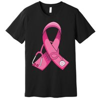 Breast Cancer Nurse Stethoscope Pink Ribbon Premium T-Shirt