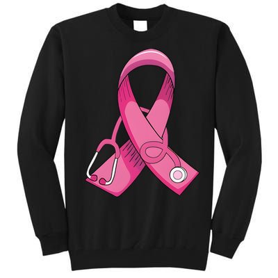 Breast Cancer Nurse Stethoscope Pink Ribbon Tall Sweatshirt