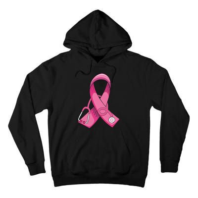 Breast Cancer Nurse Stethoscope Pink Ribbon Tall Hoodie