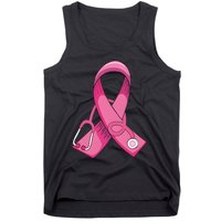 Breast Cancer Nurse Stethoscope Pink Ribbon Tank Top