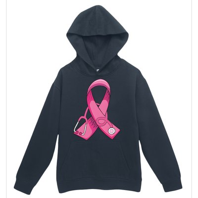 Breast Cancer Nurse Stethoscope Pink Ribbon Urban Pullover Hoodie