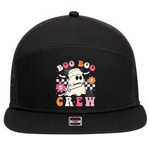 Boo Crew Nurse Halloween Outfits For Women Groovy 7 Panel Mesh Trucker Snapback Hat