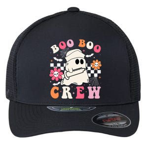 Boo Crew Nurse Halloween Outfits For Women Groovy Flexfit Unipanel Trucker Cap