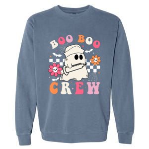 Boo Crew Nurse Halloween Outfits For Women Groovy Garment-Dyed Sweatshirt