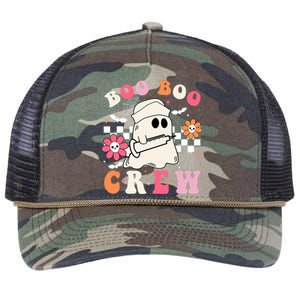 Boo Crew Nurse Halloween Outfits For Women Groovy Retro Rope Trucker Hat Cap