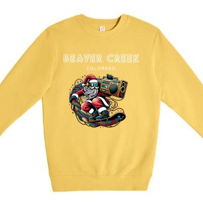 Beaver Creek New Colorado Cool Snowboard Christmas Santa Gift Premium Crewneck Sweatshirt