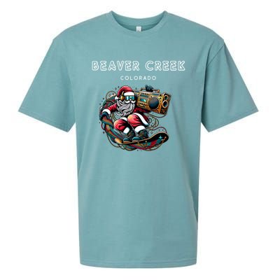 Beaver Creek New Colorado Cool Snowboard Christmas Santa Gift Sueded Cloud Jersey T-Shirt