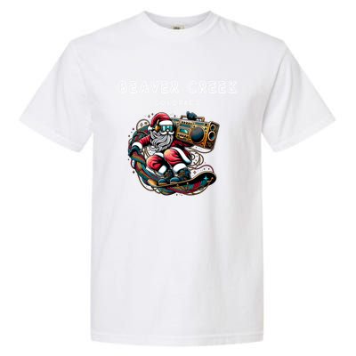 Beaver Creek New Colorado Cool Snowboard Christmas Santa Gift Garment-Dyed Heavyweight T-Shirt