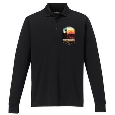 Bryce Canyon National Park Hiking Utah Tourist Souvenirs Performance Long Sleeve Polo