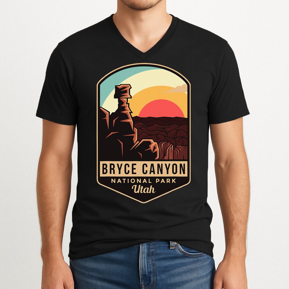 Bryce Canyon National Park Hiking Utah Tourist Souvenirs V-Neck T-Shirt