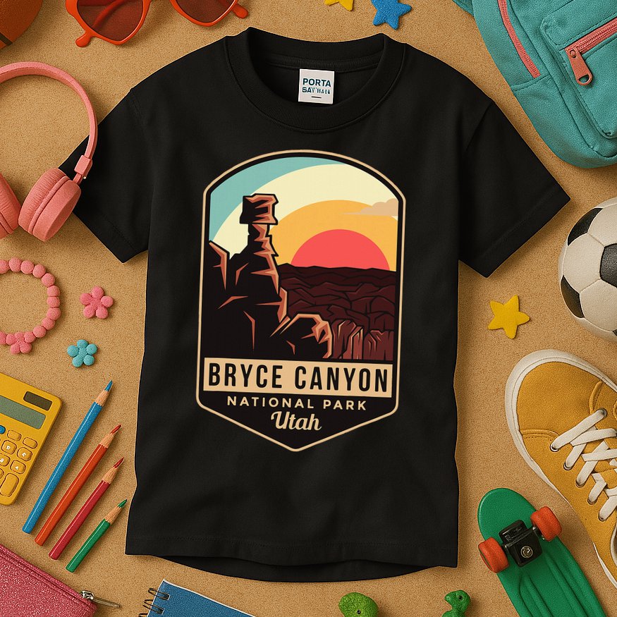 Bryce Canyon National Park Hiking Utah Tourist Souvenirs Kids T-Shirt