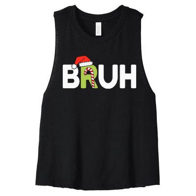 Bruh Christmas Ns Funny Christmas Women's Racerback Cropped Tank