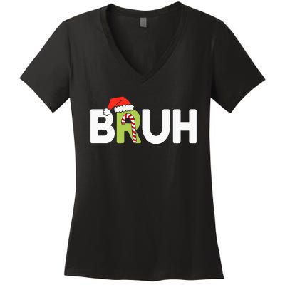 Bruh Christmas Ns Funny Christmas Women's V-Neck T-Shirt