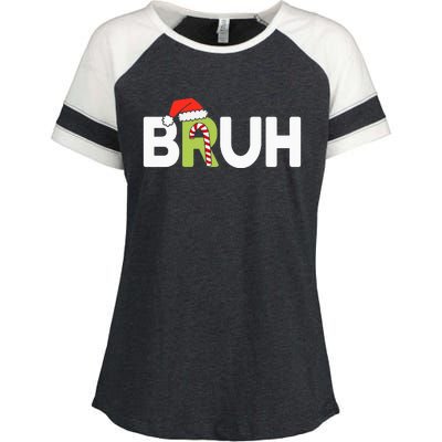 Bruh Christmas Ns Funny Christmas Enza Ladies Jersey Colorblock Tee