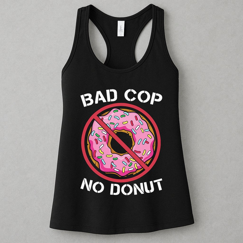 Bad Cop No Donut Law Enforcement Policeman Police Officer Womens Tank Top