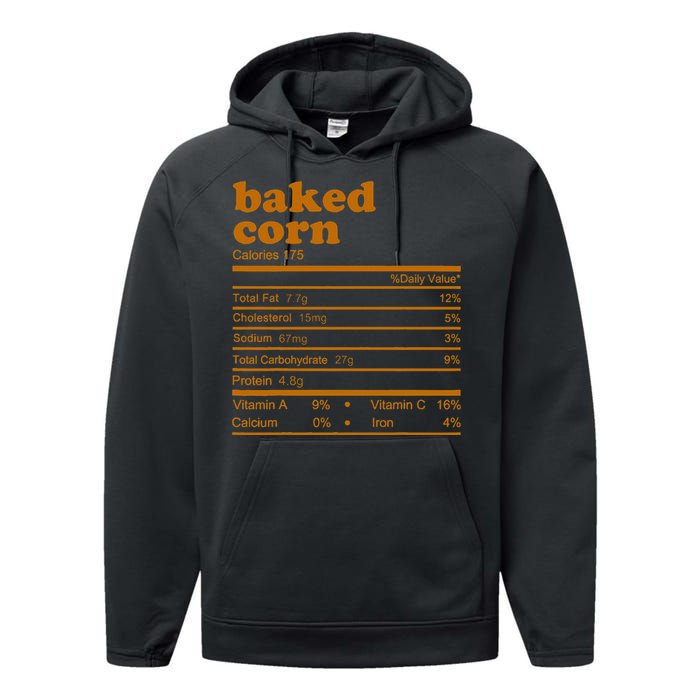 Baked Corn Nutrition Facts Thanksgiving Nutrition Performance Fleece Hoodie