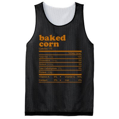 Baked Corn Nutrition Facts Thanksgiving Nutrition Mesh Reversible Basketball Jersey Tank