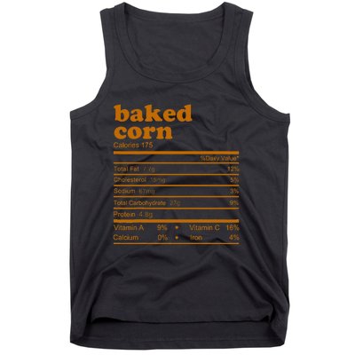 Baked Corn Nutrition Facts Thanksgiving Nutrition Tank Top