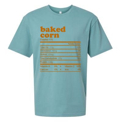 Baked Corn Nutrition Facts Thanksgiving Nutrition Sueded Cloud Jersey T-Shirt