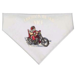 Biker Christmas Naughty Is The New Nice Funny Motorcycle Cute Gift USA-Made Doggie Bandana