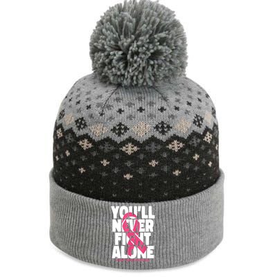 Breast Cancer Nobody Fights Alone Breast Cancer Awareness The Baniff Cuffed Pom Beanie