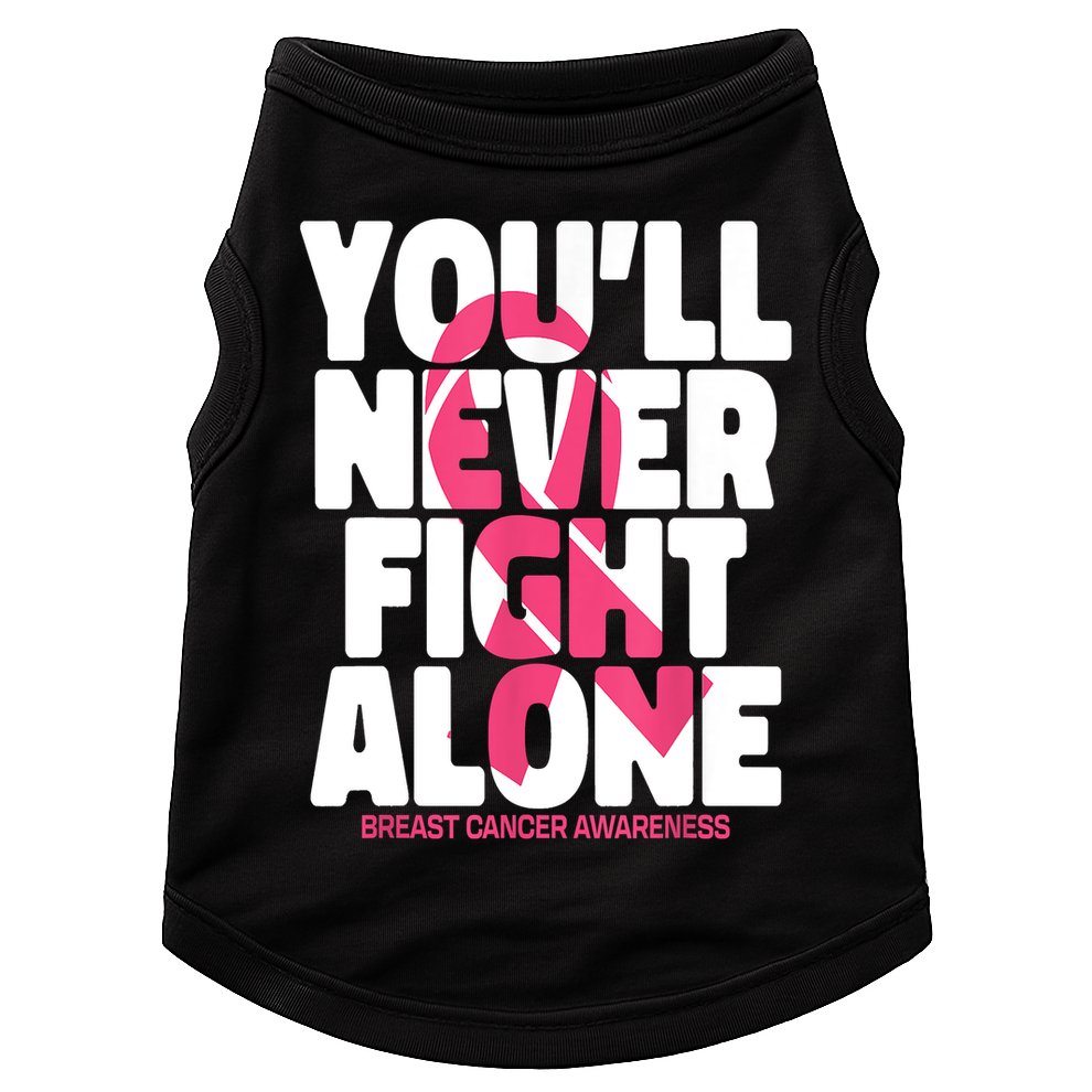 Breast Cancer Nobody Fights Alone Breast Cancer Awareness Doggie Tank