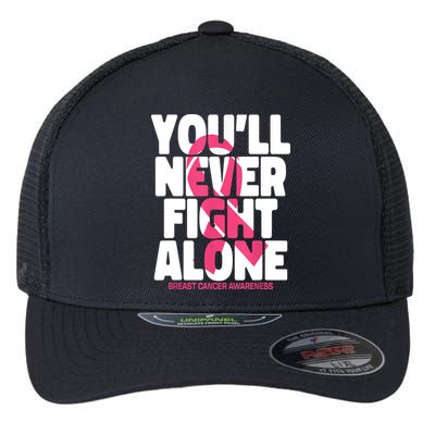 Breast Cancer Nobody Fights Alone Breast Cancer Awareness Flexfit Unipanel Trucker Cap