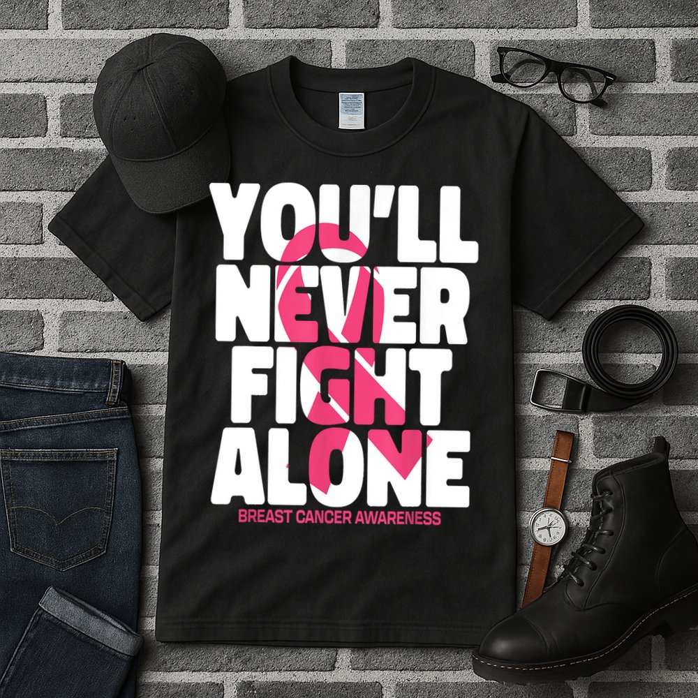Breast Cancer Nobody Fights Alone Breast Cancer Awareness Tall T-Shirt