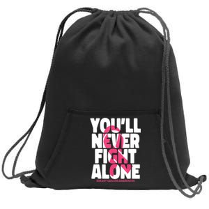 Breast Cancer Nobody Fights Alone Breast Cancer Awareness Sweatshirt Cinch Pack Bag