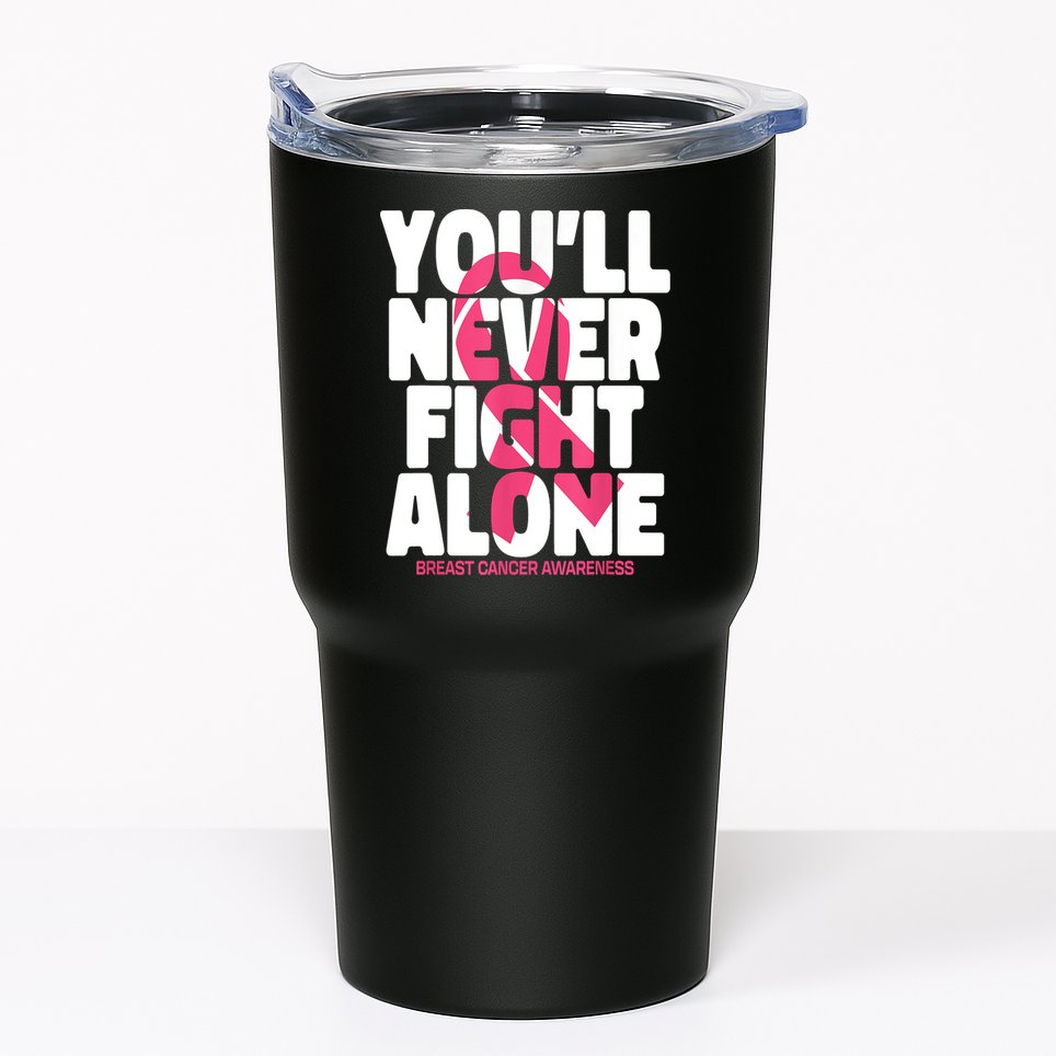 Breast Cancer Nobody Fights Alone Breast Cancer Awareness Tumbler