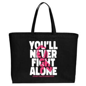 Breast Cancer Nobody Fights Alone Breast Cancer Awareness Cotton Canvas Jumbo Tote