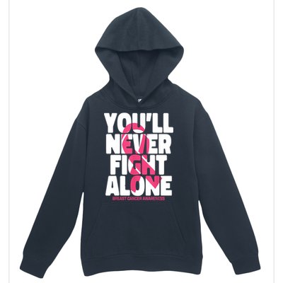 Breast Cancer Nobody Fights Alone Breast Cancer Awareness Urban Pullover Hoodie