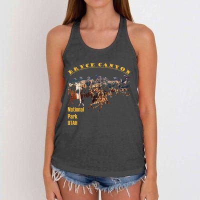 Bryce Canyon National Park Hoodoos With Horse Cutout Women's Knotted Racerback Tank