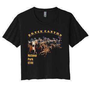 Bryce Canyon National Park Hoodoos With Horse Cutout Women's Crop Top Tee