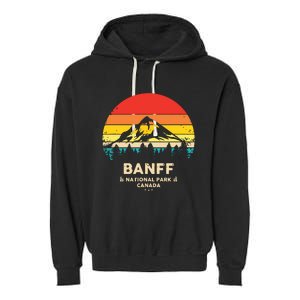 Banff Canadian National Park Retro Souvenir Garment-Dyed Fleece Hoodie