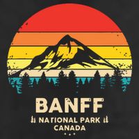 Banff Canadian National Park Retro Souvenir 7 Panel Mesh Trucker Snapback Hat