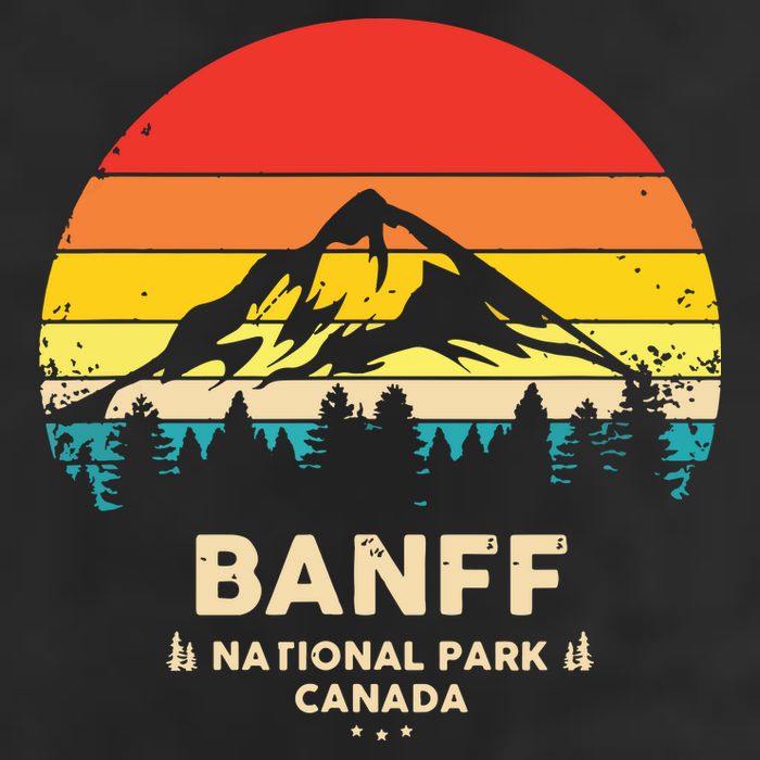 Banff Canadian National Park Retro Souvenir 7 Panel Mesh Trucker Snapback Hat