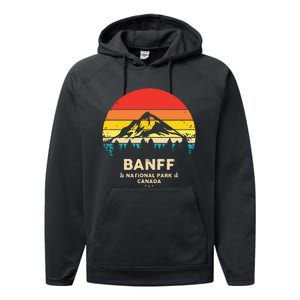 Banff Canadian National Park Retro Souvenir Performance Fleece Hoodie