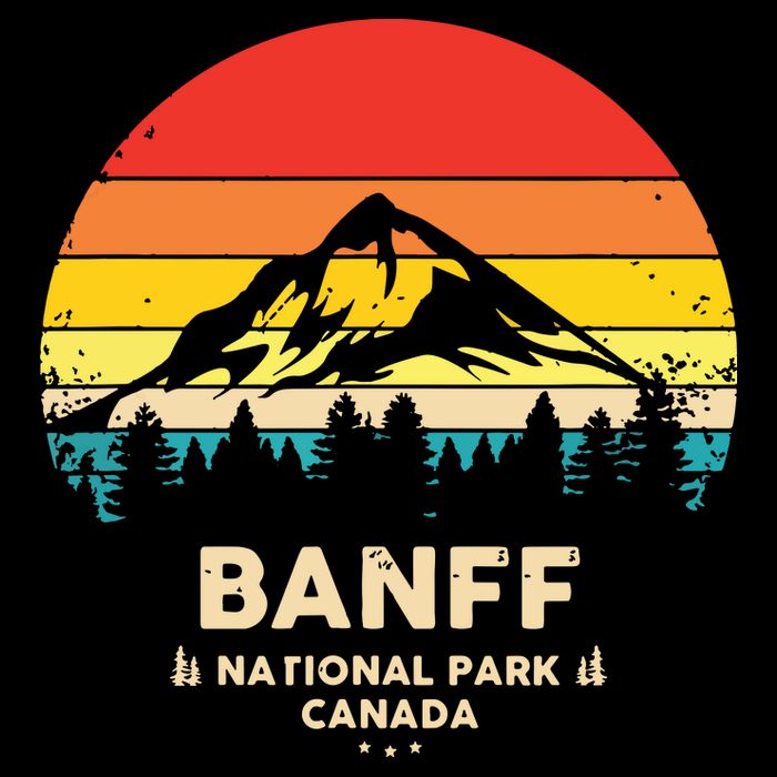 Banff Canadian National Park Retro Souvenir Cooling Performance Crew T-Shirt