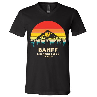 Banff Canadian National Park Retro Souvenir V-Neck T-Shirt