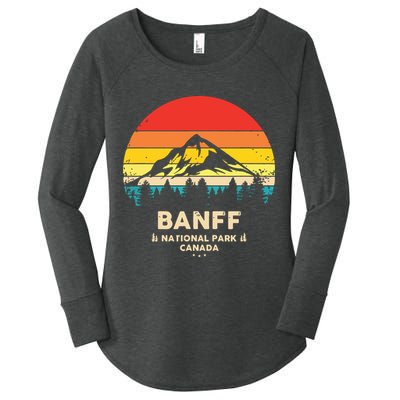 Banff Canadian National Park Retro Souvenir Women's Perfect Tri Tunic Long Sleeve Shirt