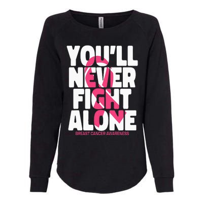 Breast Cancer Nobody Fights Alone Breast Cancer Awareness Womens California Wash Sweatshirt