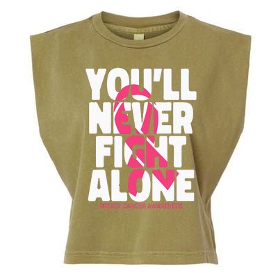 Breast Cancer Nobody Fights Alone Breast Cancer Awareness Garment-Dyed Women's Muscle Tee